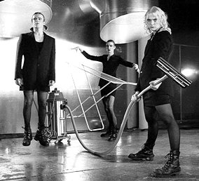 Cleaning Women. Guys in Skirts and Makeup